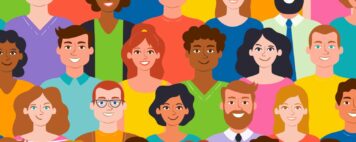 Vector image of diverse people